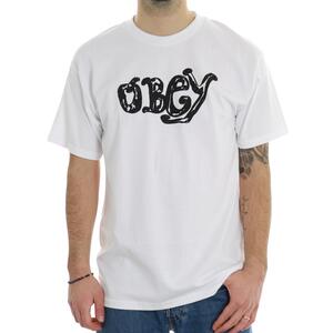 T-SHIRT MARKER OBEY BIANCO